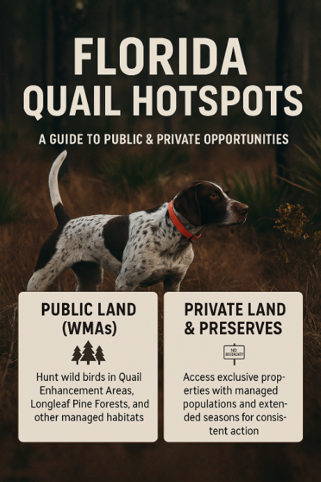 infographic showing top florida quail hunting locations