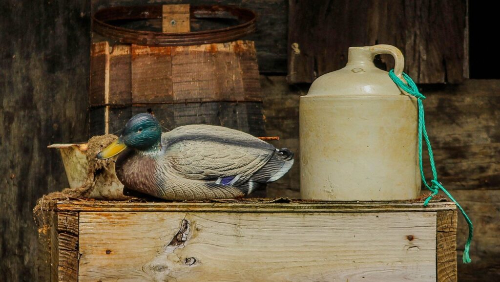 duck decoy on box