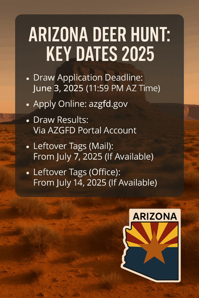infographic with Arizona Deer Hunting dates
