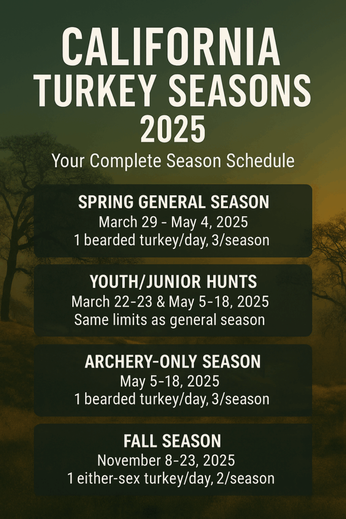 California Turkey Season dates infographic