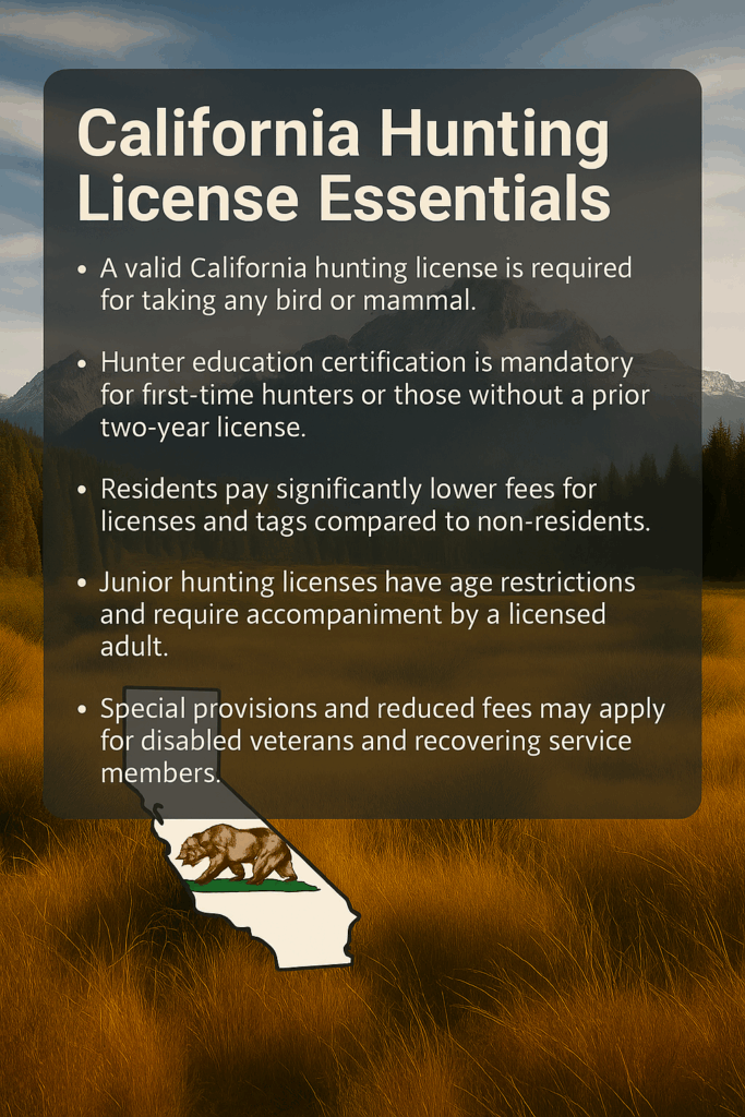 Hunting in California License infographic