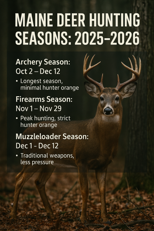 infographic with infor for deer in Maine hunting