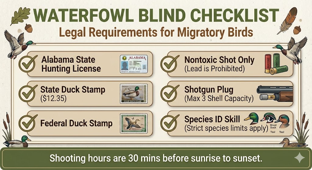 waterfowl blind checklist infographic