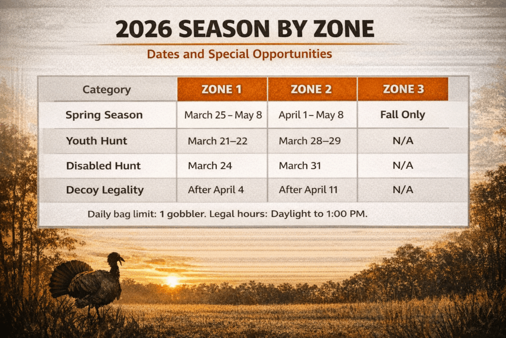 Alabama spring turkey season by zone