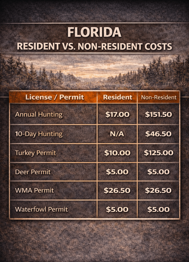 Florida license costs