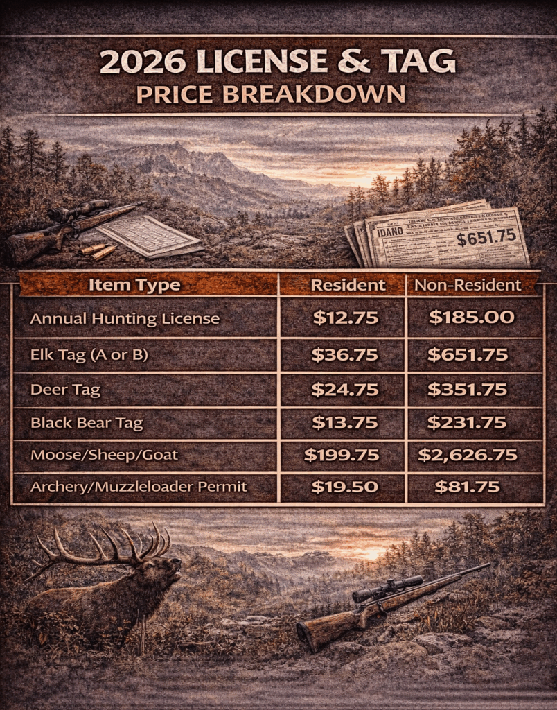 Idaho license and tag fees