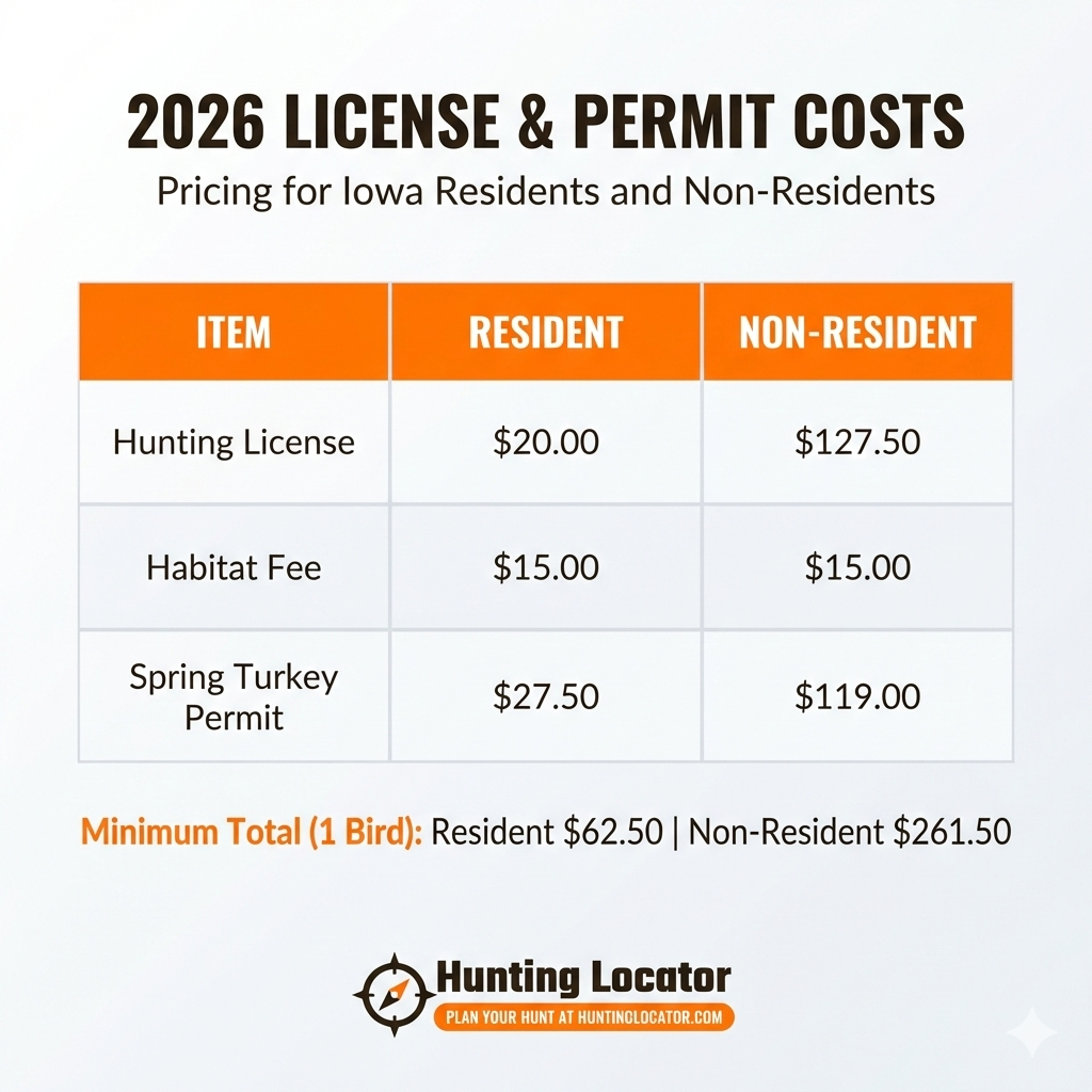 Iowa turkey license and permit cost