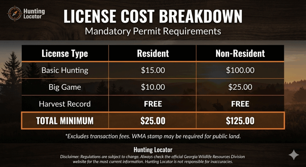 Georgia spring turkey license cost brakedown