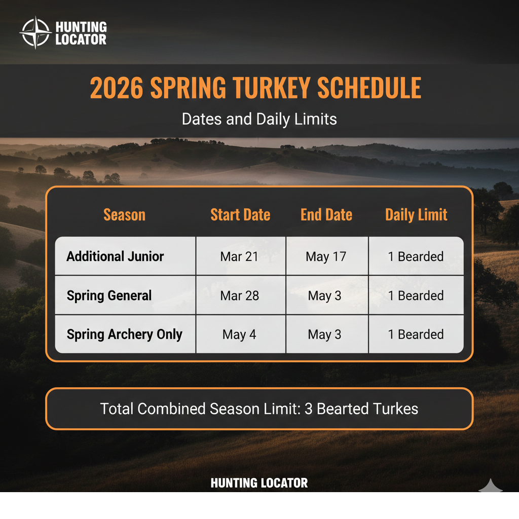 California Spring turkey schedule