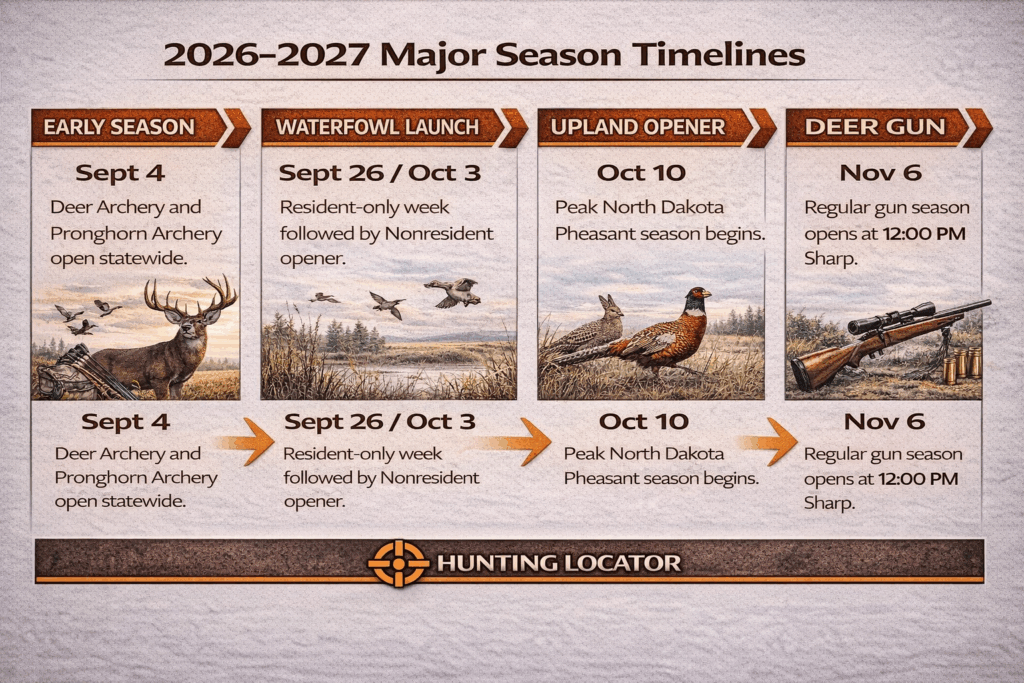 North Dakota hunting dates