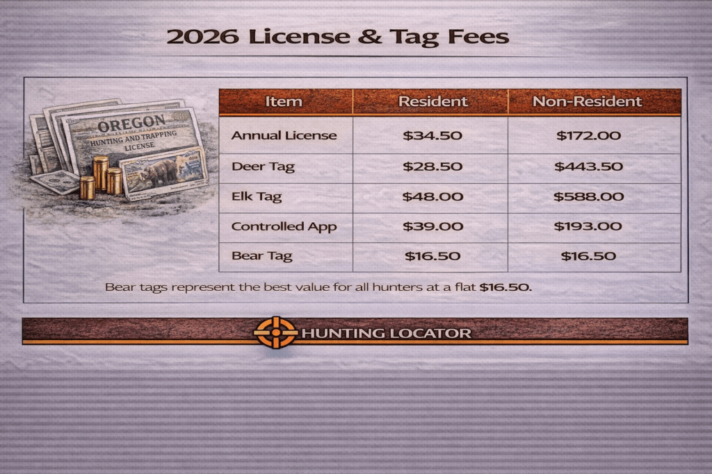 Oregon hunting fees