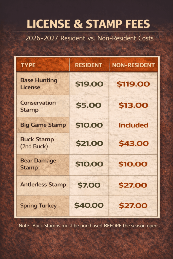 West Virginia hunting fees