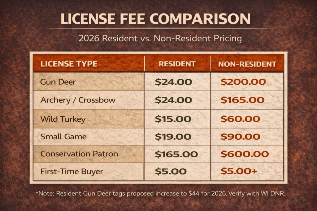 Wisconsin hunting fees