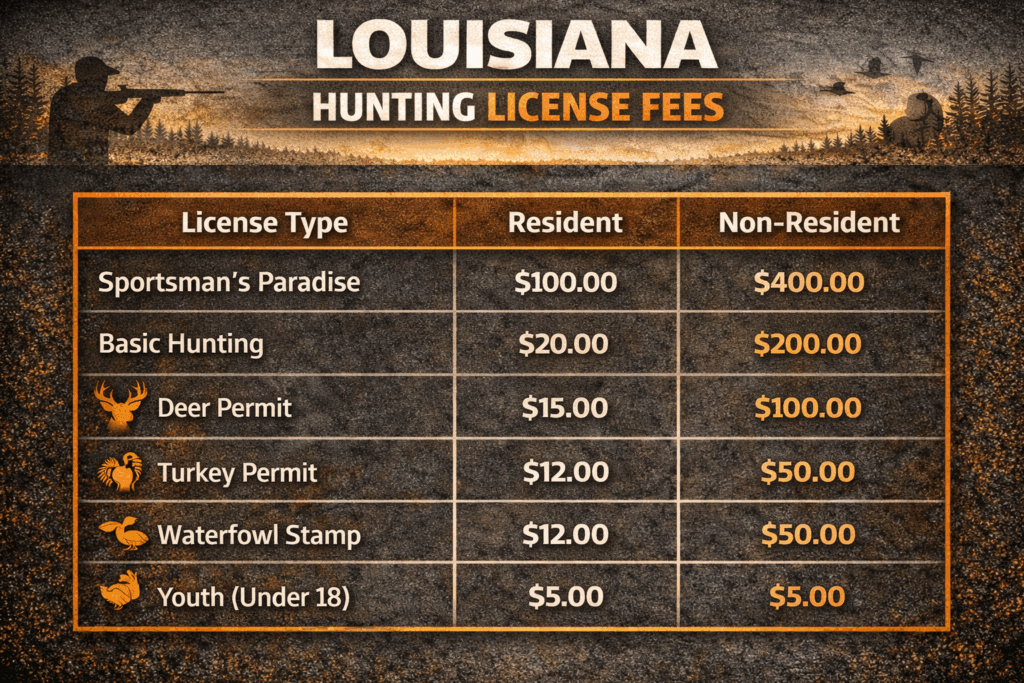 Louisiana hunting fees