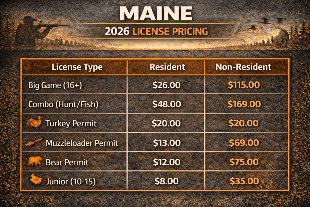 Maine hunting fees