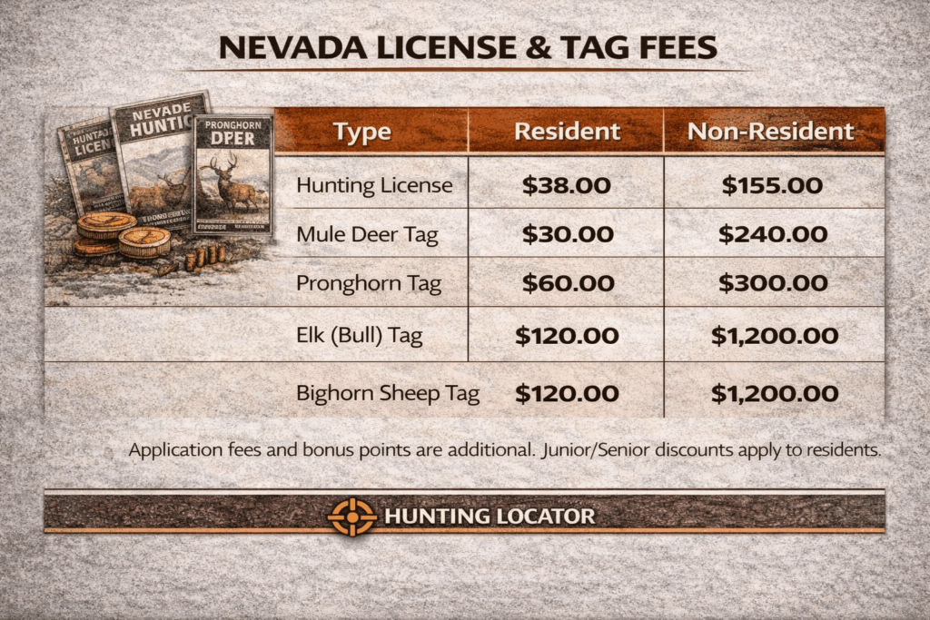 Nevada hunting fees