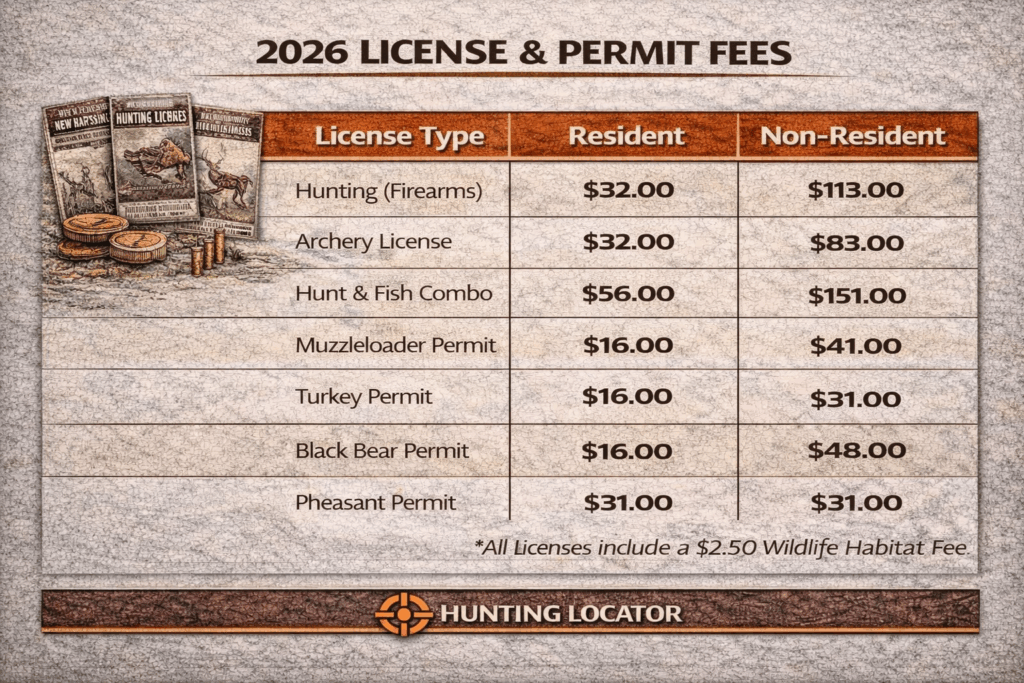 New Hampshire hunting fees
