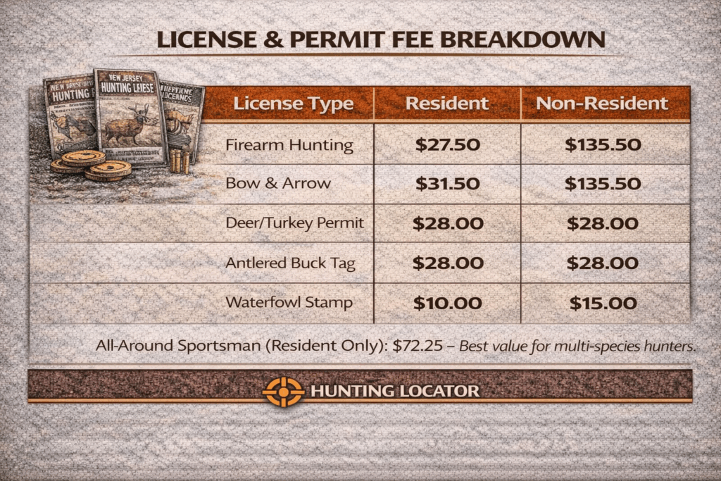New Jersey hunting fees