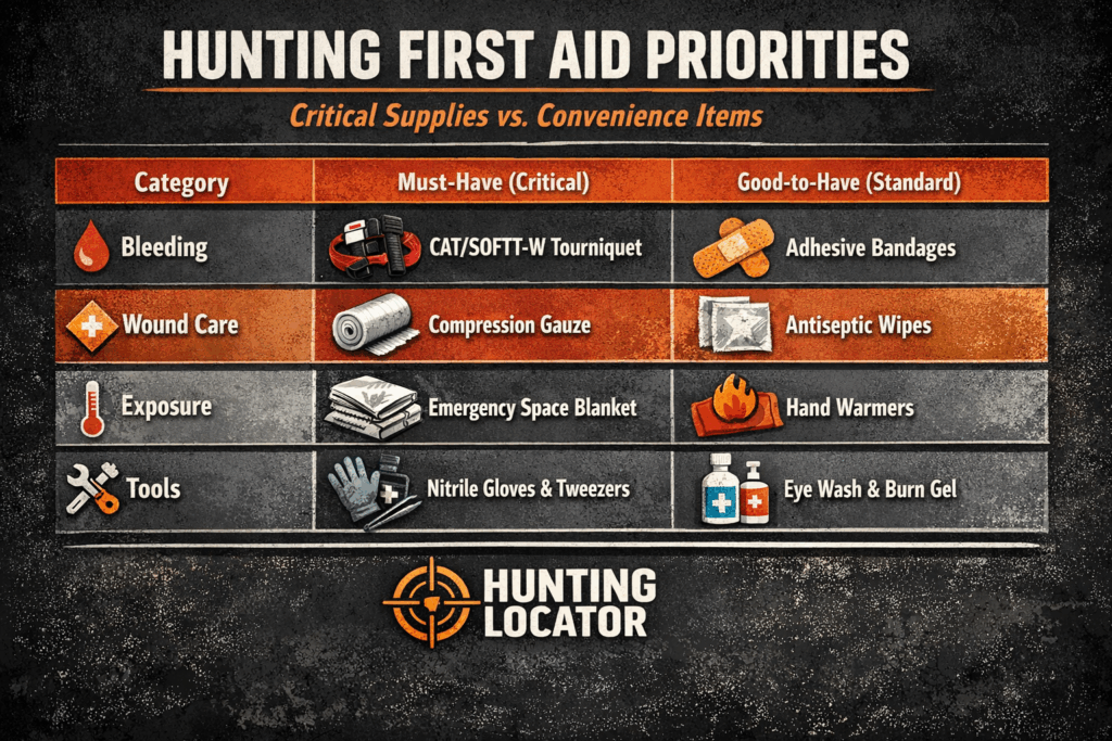 hunting first aid priorities