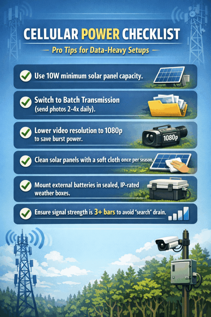 Cellular power checklist