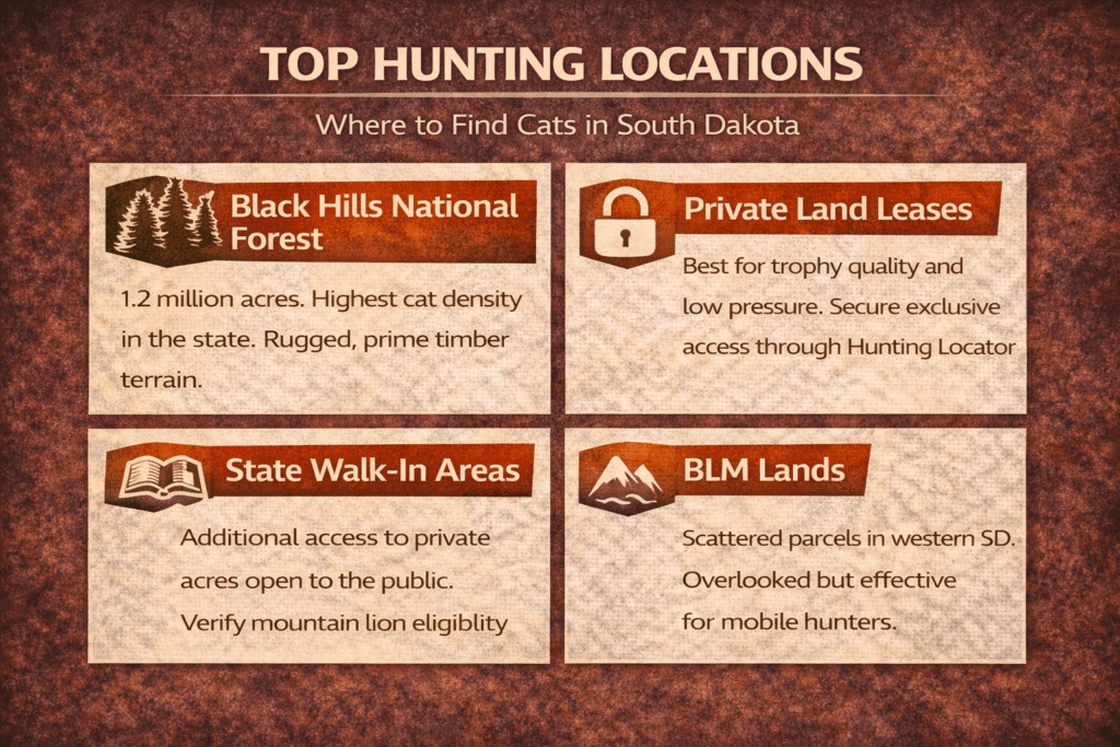 South Dakota mountain lion locations