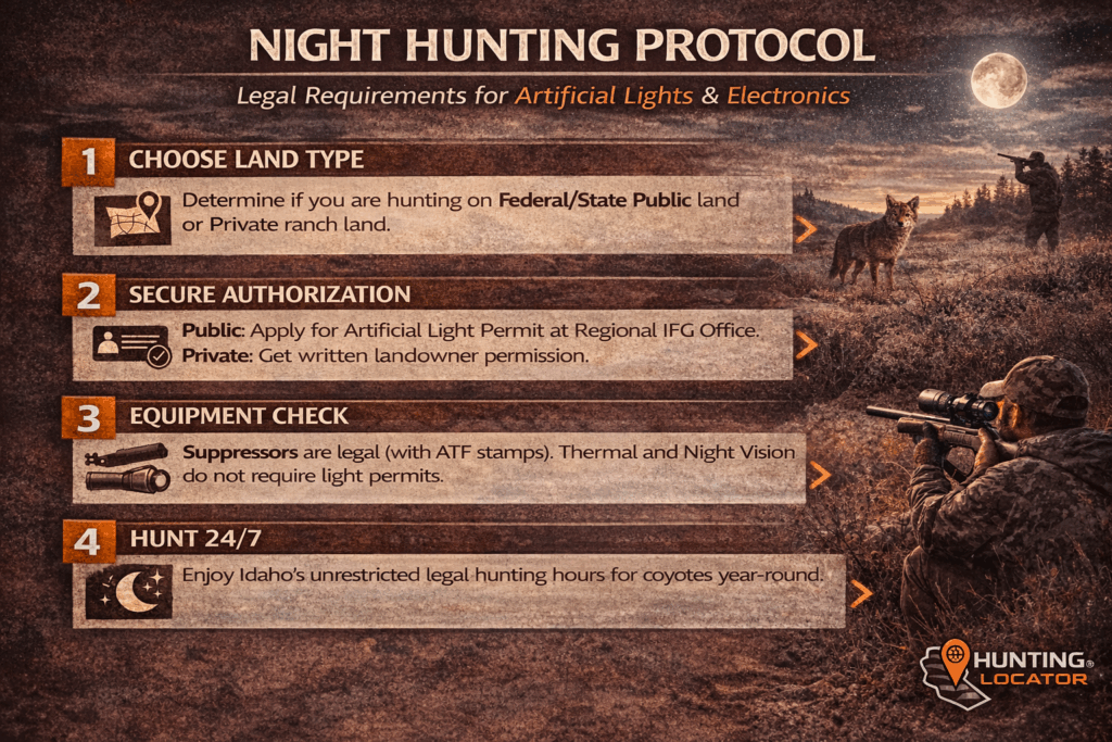 Night hunting regulations for coyote