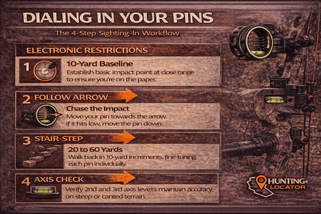dialing pins bow sight