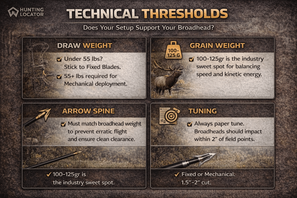technical thresholds for broadheads 