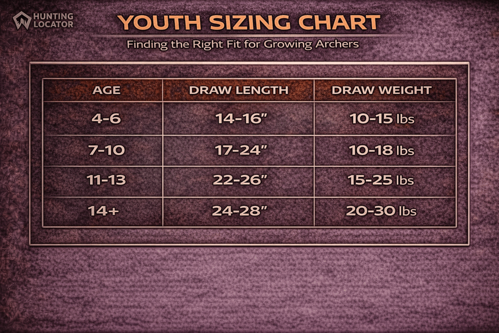 youth archery kit sizing