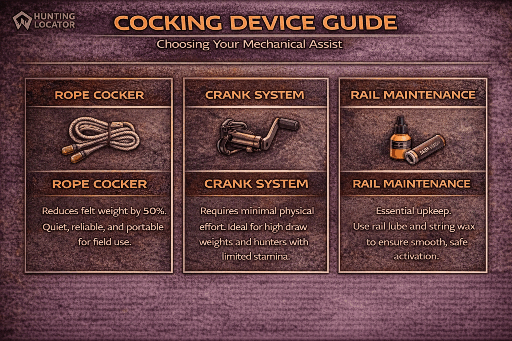 crossbow hunting cocking guide