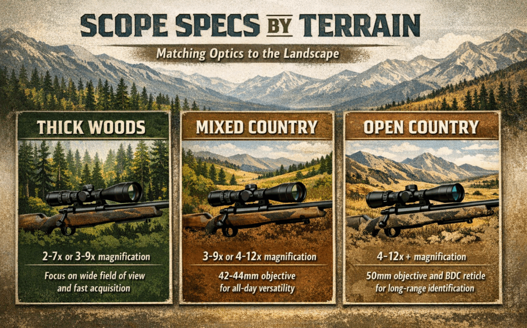 Scope specs by terrain 