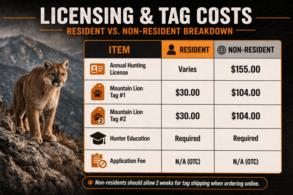 nevada mountain lion cost