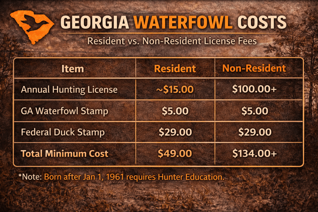 Georgia duck fees