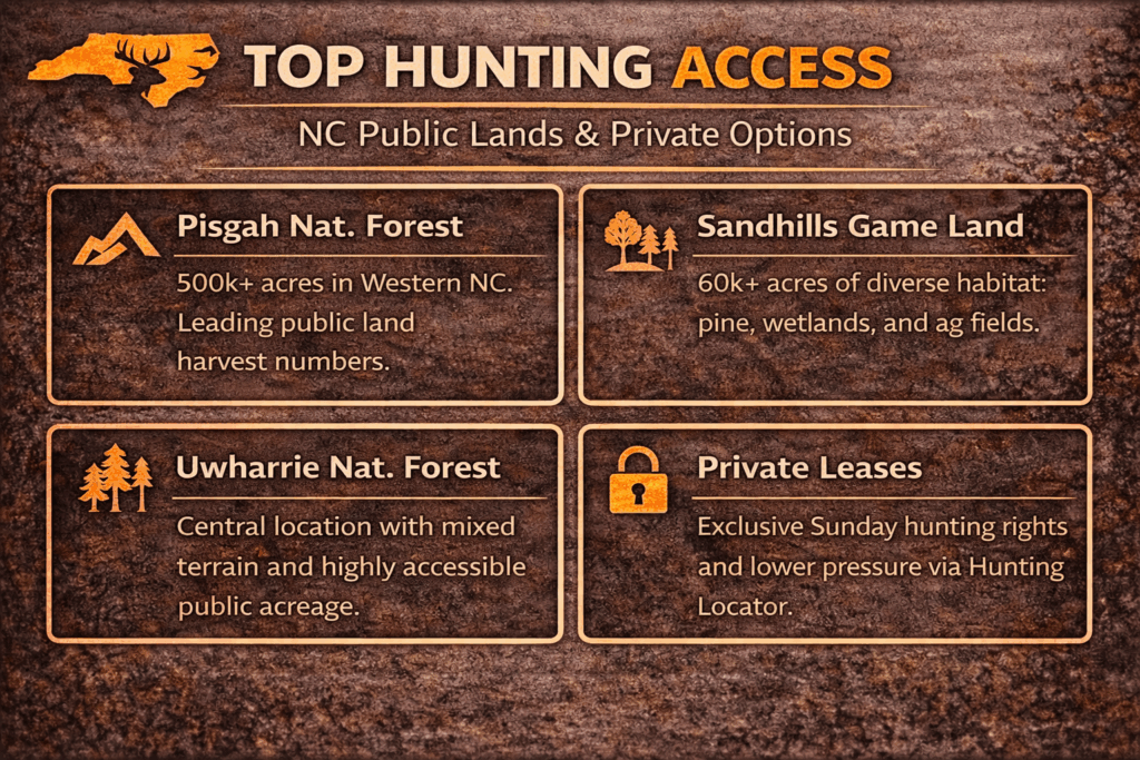 North Carolina deer locations