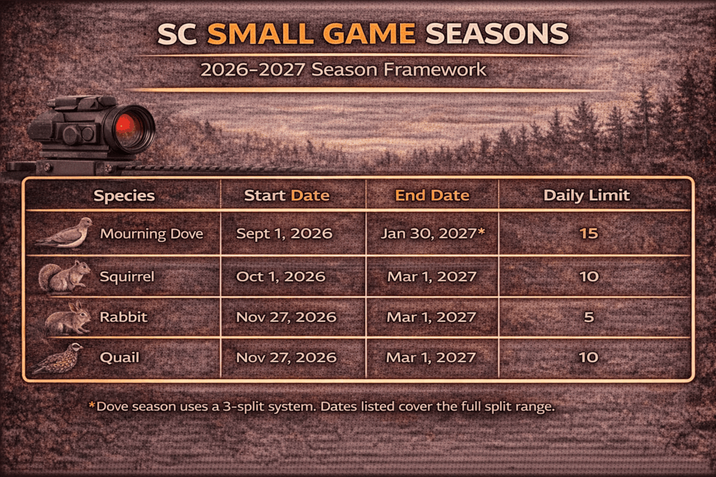 South Carolina small game seasons