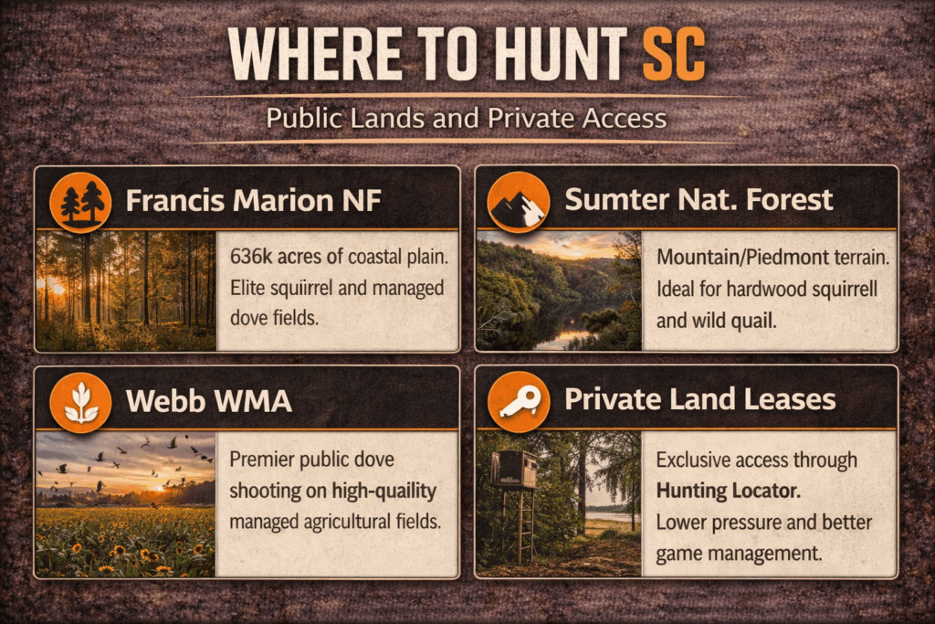Where to hunt SC