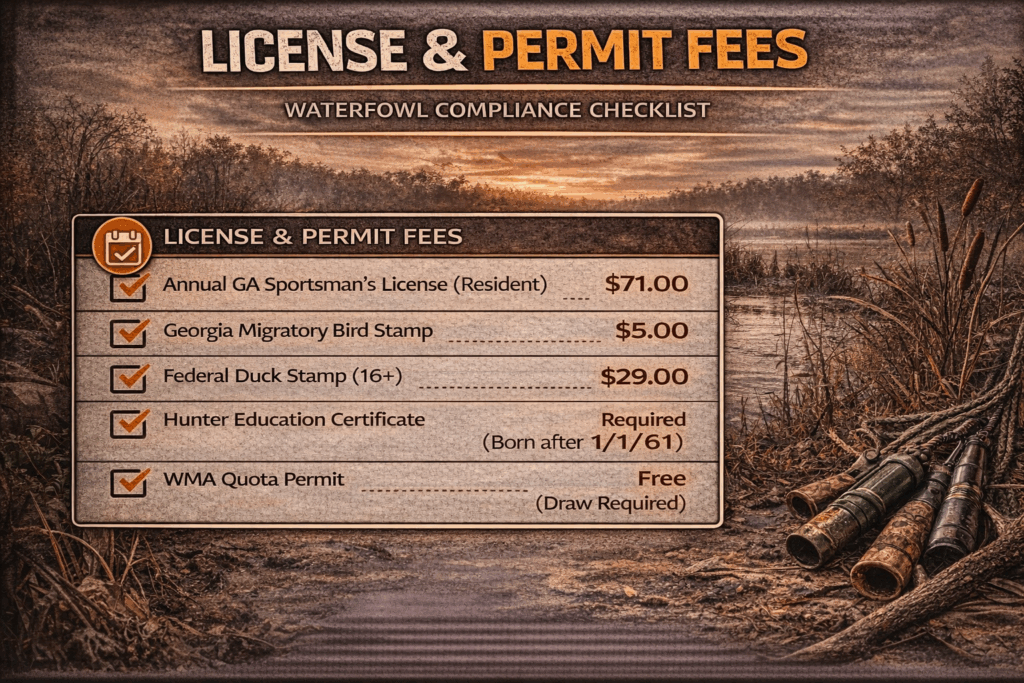 GA waterfowl fees