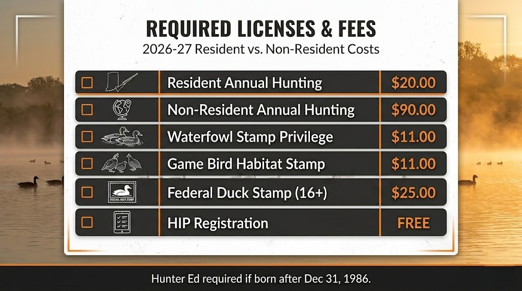 Indiana migratory bird fees