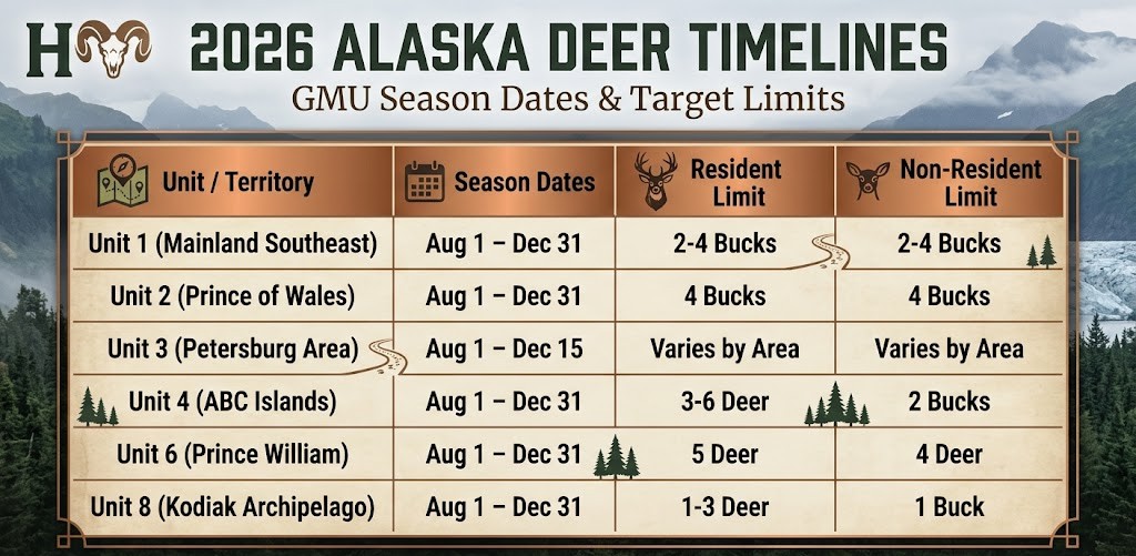 Alaska deer timelines
