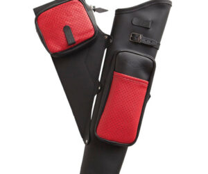 Neet NT-2100 Leather Target Quiver Black with Red Pockets RH