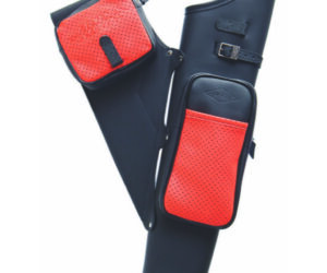 Neet NT-2100 Leather Target Quiver Black with Orange Pockets RH