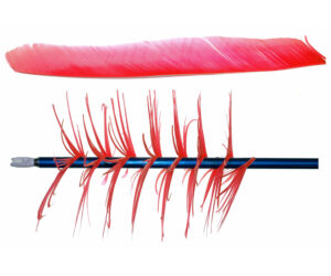 Trueflight Spiral Wrap Flu-Flu Feathers Red RW 100 pk.