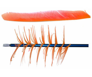 Trueflight Spiral Wrap Flu-Flu Feathers Orange RW 100 pk.