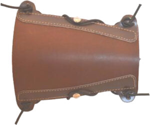 Bateman Traditional Leather Armguard Brown w/ Elastic Straps
