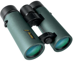 Alpen Wings Binoculars 10X42 Wide Angle, Open Bridge, BAK4 Glass, Green