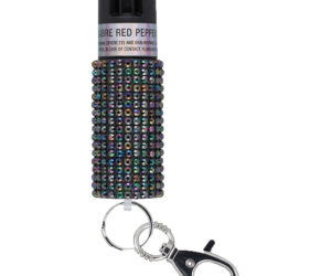 Sabre Jeweled Pepper Spray with Snap Clip Black