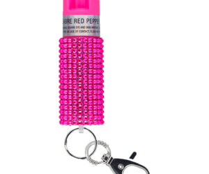 Sabre Jeweled Pepper Spray with Snap Clip Pink