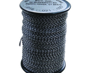 BCY 62 Braided Center Serving Black/White .018 100 yds.