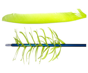 Trueflight Spiral Wrap Flu-Flu Feathers Chartreuse RW 100 pk.