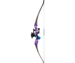 Fin Finder Bank Runner Bowfishing Recurve Package with Winch Pro Bowfishing Reel Purple 35 lbs. RH